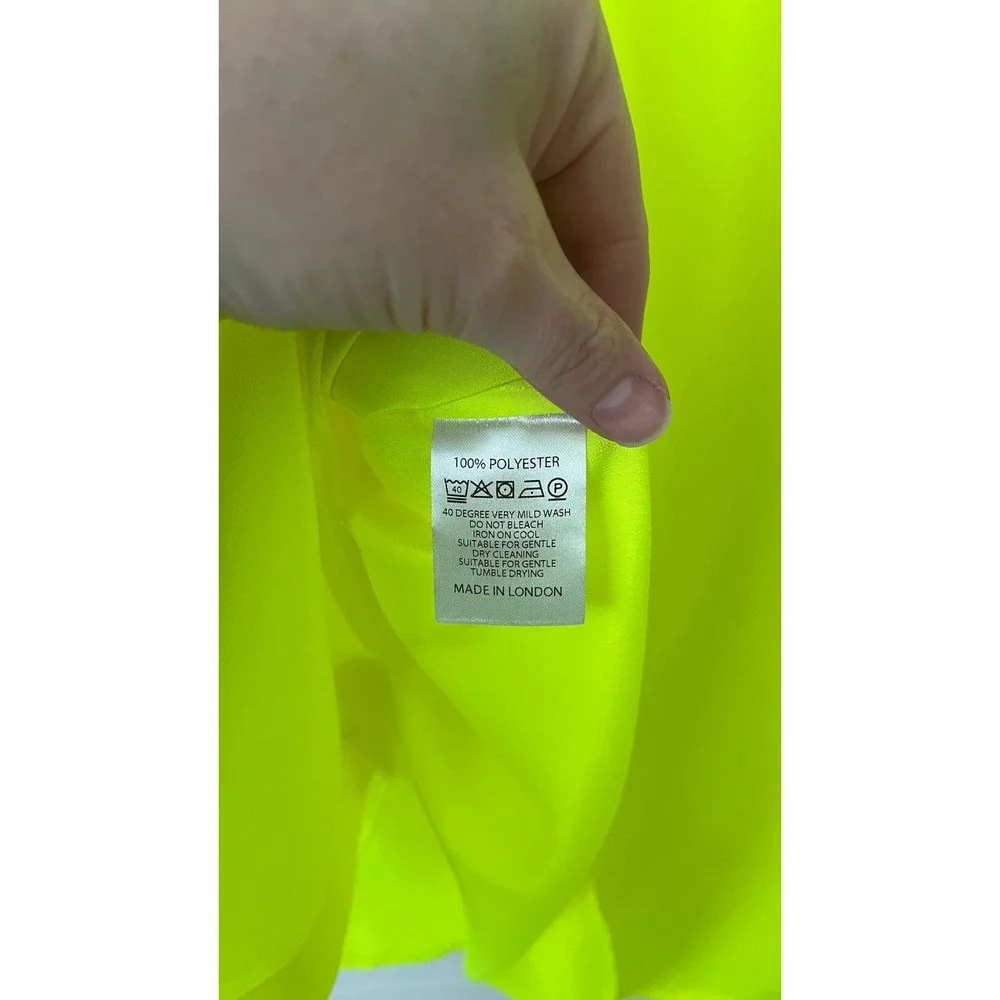 NWT Serena Bute London Women's Oversized Shirt Neon Yellow Sz Large - Picture 7 of 7